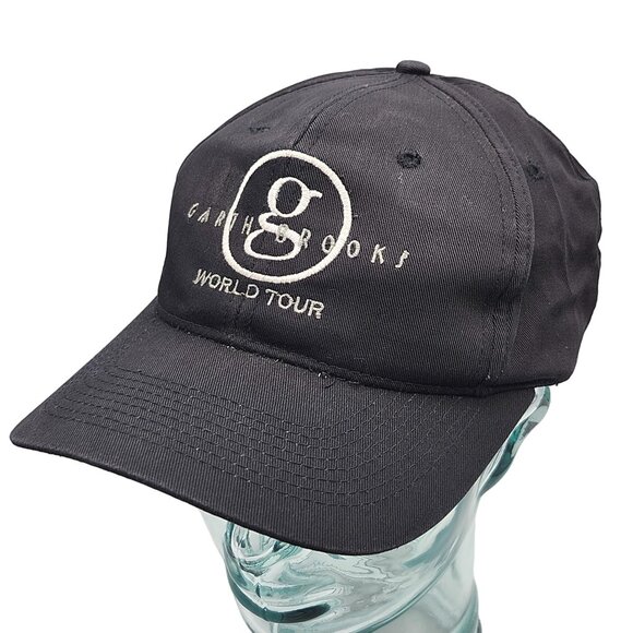 Garth Brooks World Tour Embroidered Black Strapback Cap Hat Country Music - Picture 10 of 13
